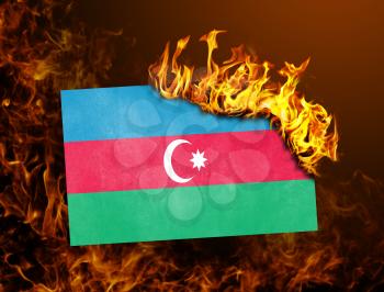 Flag burning - concept of war or crisis - Azerbaijan