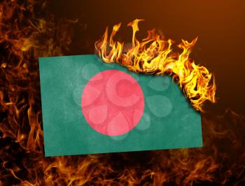 Flag burning - concept of war or crisis - Bangladesh