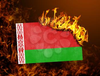 Flag burning - concept of war or crisis - Belarus