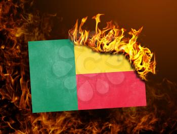 Flag burning - concept of war or crisis - Benin