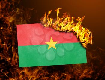 Flag burning - concept of war or crisis - Burkina Faso