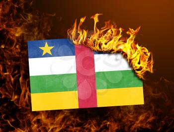 Flag burning - concept of war or crisis - Central African Republic
