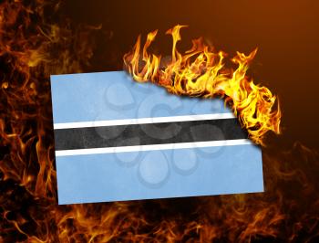 Flag burning - concept of war or crisis - Botswana