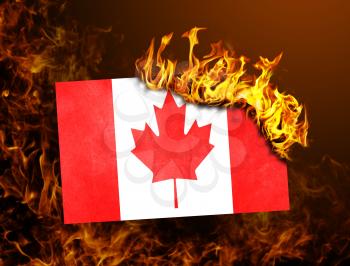 Flag burning - concept of war or crisis - Canada