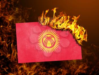 Flag burning - concept of war or crisis - Kyrgyzstan