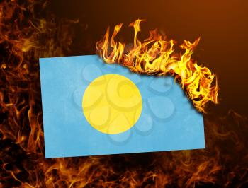 Flag burning - concept of war or crisis - Palau