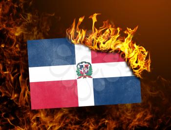Flag burning - concept of war or crisis - Dominican Republic