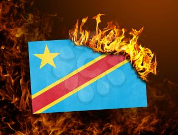 Flag burning - concept of war or crisis - Congo