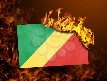 Flag burning - concept of war or crisis - Congo