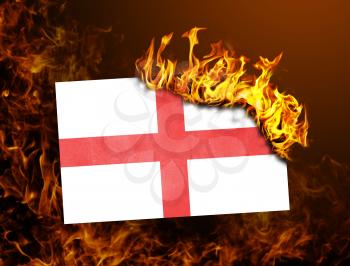 Flag burning - concept of war or crisis - England