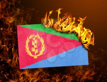 Flag burning - concept of war or crisis - Eritrea