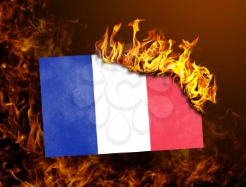 Flag burning - concept of war or crisis - France