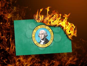 Flag burning - concept of war or crisis - Washington