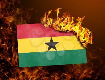 Flag burning - concept of war or crisis - Ghana