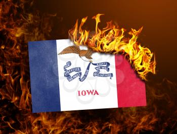 Flag burning - concept of war or crisis - Iowa