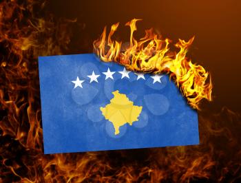 Flag burning - concept of war or crisis - Kosovo
