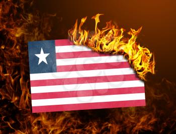 Flag burning - concept of war or crisis - Liberia