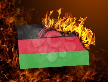 Flag burning - concept of war or crisis - Malawi