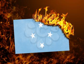 Flag burning - concept of war or crisis - Micronesia