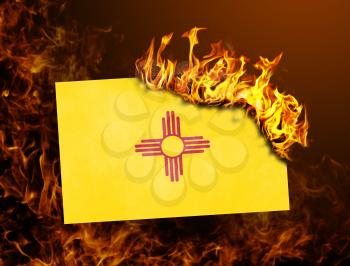 Flag burning - concept of war or crisis - New Mexico
