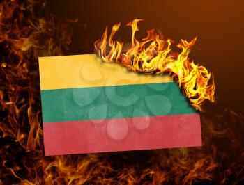 Flag burning - concept of war or crisis - Lithuania