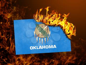 Flag burning - concept of war or crisis - Oklahoma