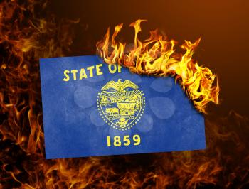 Flag burning - concept of war or crisis - Oregon