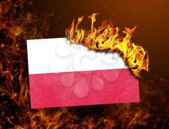 Flag burning - concept of war or crisis - Poland