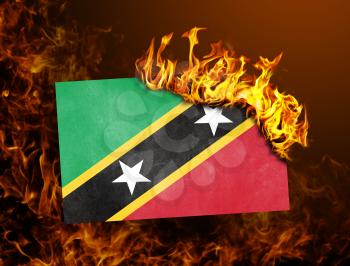 Flag burning - concept of war or crisis - Saint Kitts and Nevis