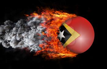 Concept of speed - Flag with a trail of fire and smoke - East Timor