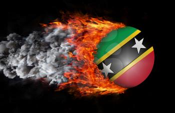 Concept of speed - Flag with a trail of fire and smoke - Saint Kitts and Nevis