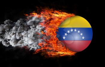 Concept of speed - Flag with a trail of fire and smoke - Venezuela