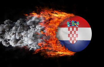 Concept of speed - Flag with a trail of fire and smoke - Croatia