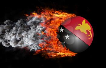Concept of speed - Flag with a trail of fire and smoke - Papua New Guinea