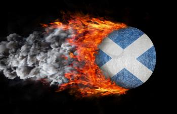 Concept of speed - Flag with a trail of fire and smoke - Scotland