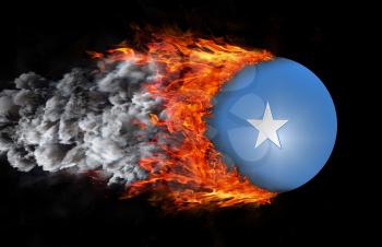 Concept of speed - Flag with a trail of fire and smoke - Somalia