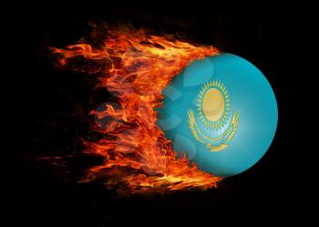 Concept of speed - Flag with a trail of fire - Kazakhstan