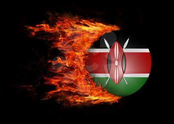 Concept of speed - Flag with a trail of fire - Kenya