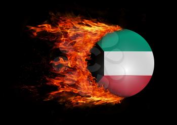 Concept of speed - Flag with a trail of fire - Kuwait