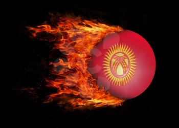 Concept of speed - Flag with a trail of fire - Kyrgyzstan