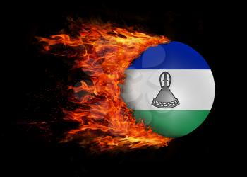 Concept of speed - Flag with a trail of fire - Lesotho