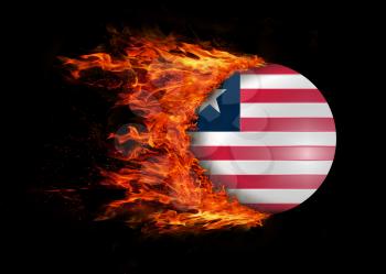 Concept of speed - Flag with a trail of fire - Liberia