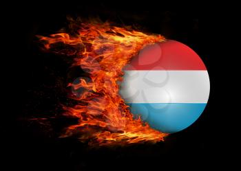 Concept of speed - Flag with a trail of fire - Luxembourg