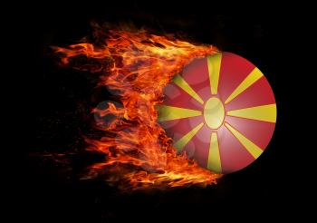 Concept of speed - Flag with a trail of fire - Macedonia