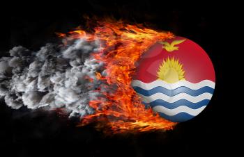 Concept of speed - Flag with a trail of fire and smoke - Kiribati