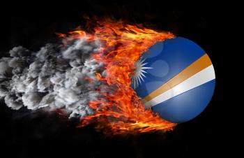 Concept of speed - Flag with a trail of fire and smoke - Marshall Islands