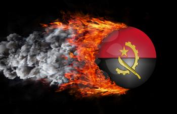 Concept of speed - Flag with a trail of fire and smoke - Angola