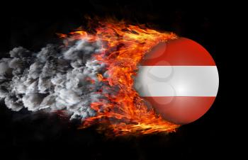 Concept of speed - Flag with a trail of fire and smoke - Austria