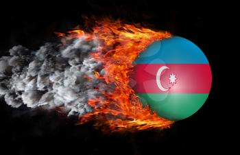 Concept of speed - Flag with a trail of fire and smoke - Azerbaijan