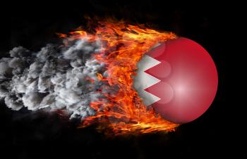Concept of speed - Flag with a trail of fire and smoke - Bahrain
